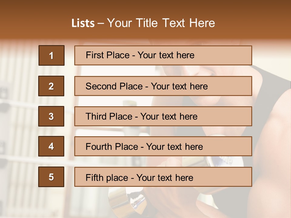 Man Having A Workout With Dumbbell In The Gym PowerPoint Template