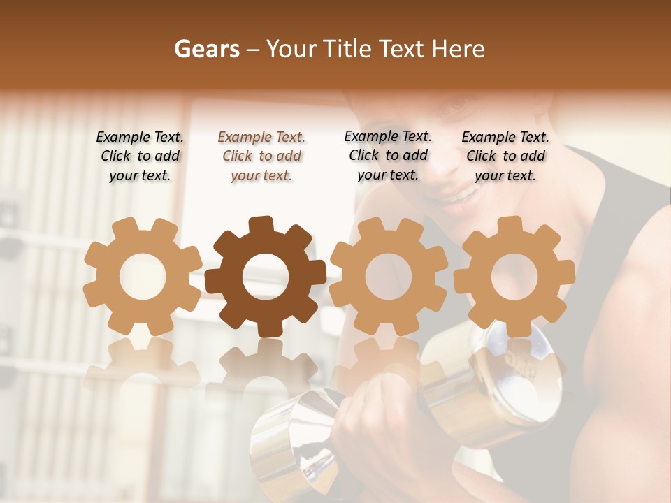 Man Having A Workout With Dumbbell In The Gym PowerPoint Template