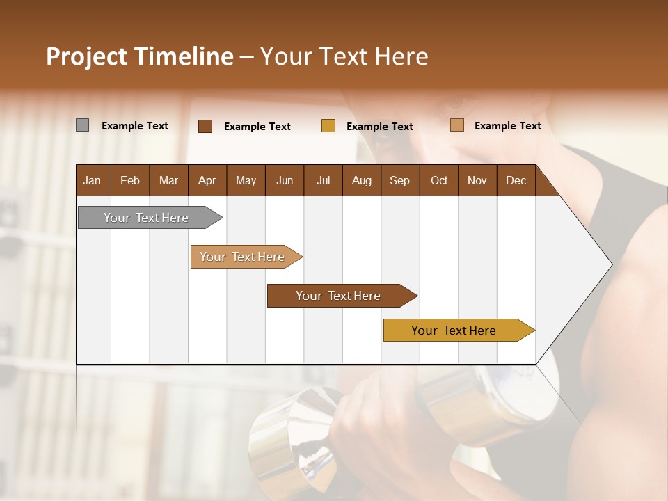 Man Having A Workout With Dumbbell In The Gym PowerPoint Template