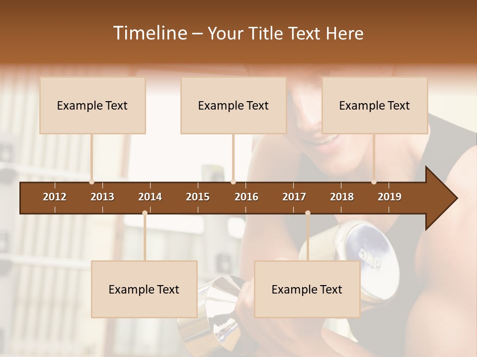 Man Having A Workout With Dumbbell In The Gym PowerPoint Template
