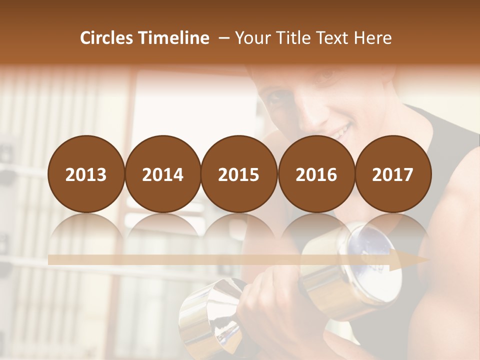 Man Having A Workout With Dumbbell In The Gym PowerPoint Template