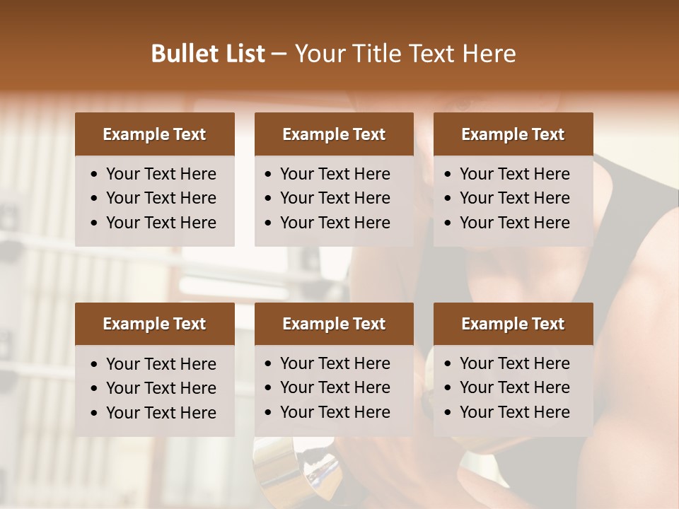 Man Having A Workout With Dumbbell In The Gym PowerPoint Template