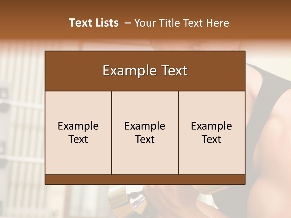 Man Having A Workout With Dumbbell In The Gym PowerPoint Template