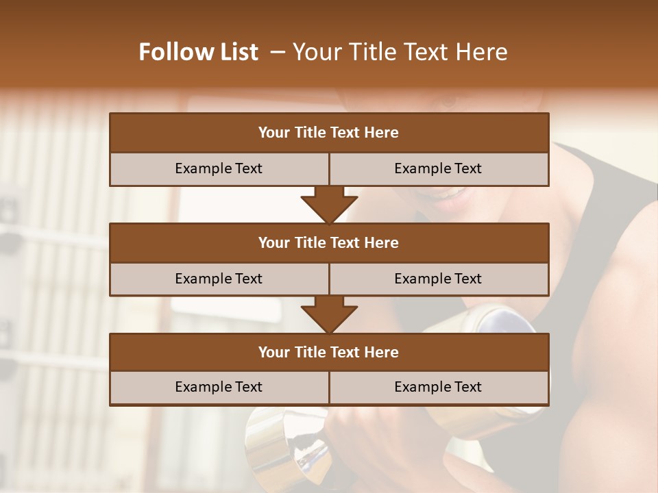 Man Having A Workout With Dumbbell In The Gym PowerPoint Template