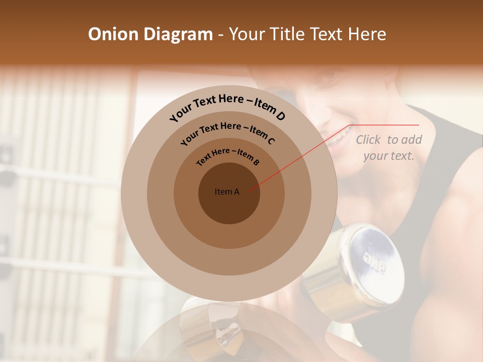 Man Having A Workout With Dumbbell In The Gym PowerPoint Template