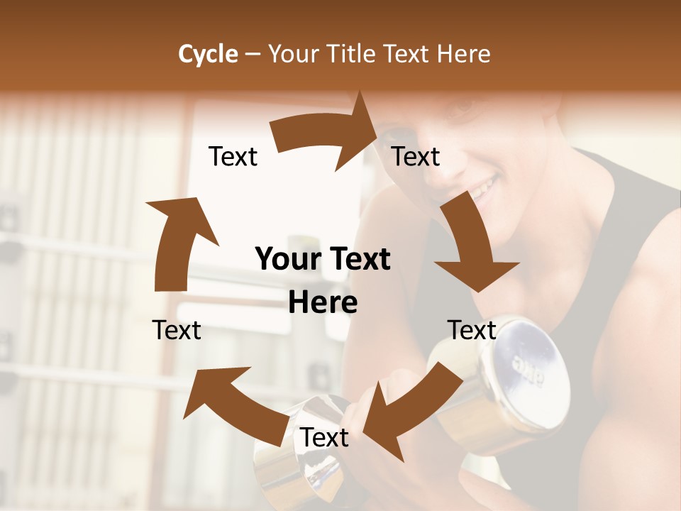 Man Having A Workout With Dumbbell In The Gym PowerPoint Template