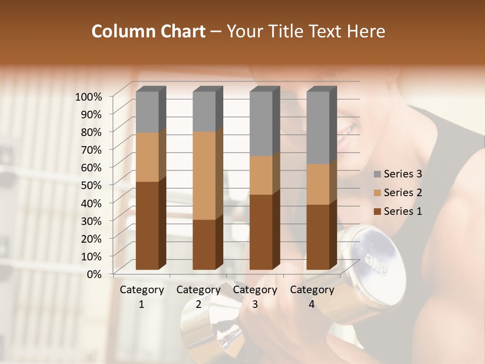 Man Having A Workout With Dumbbell In The Gym PowerPoint Template