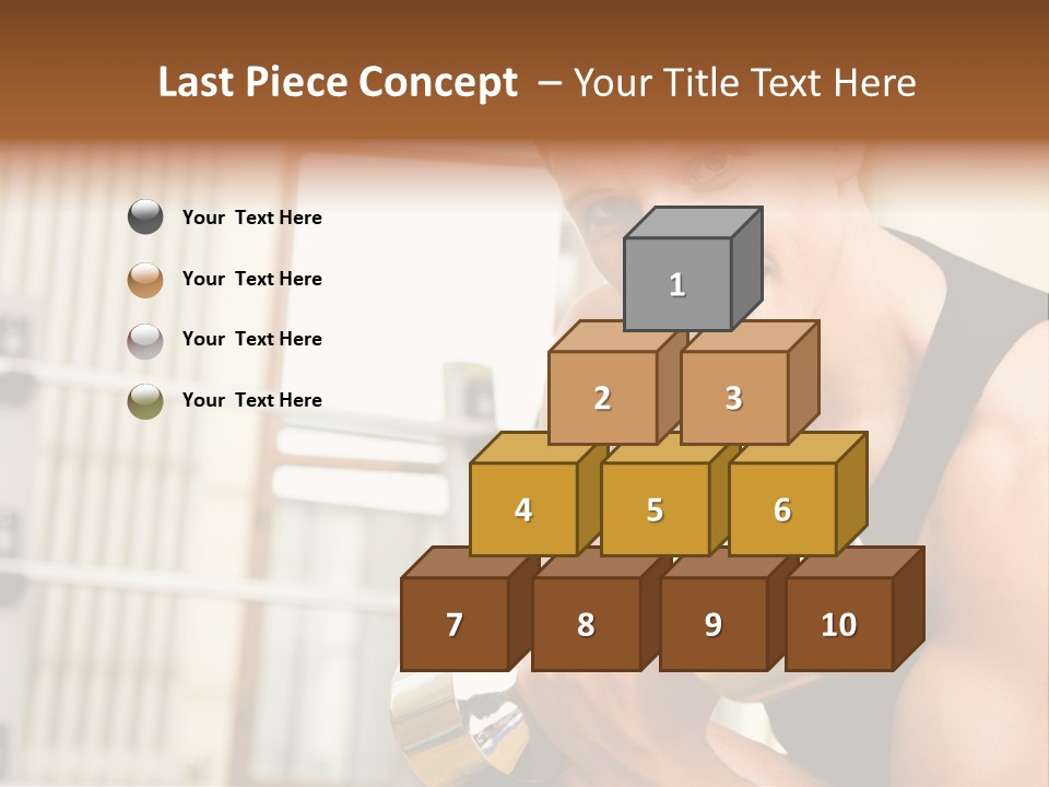 Man Having A Workout With Dumbbell In The Gym PowerPoint Template