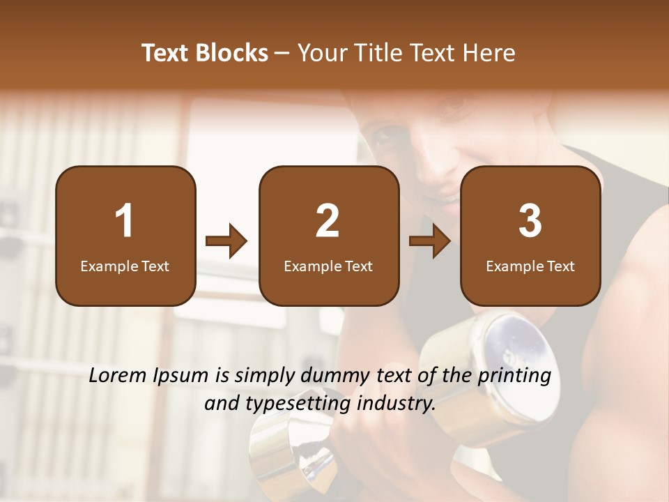 Man Having A Workout With Dumbbell In The Gym PowerPoint Template