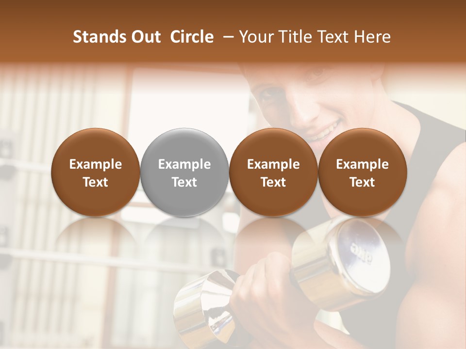 Man Having A Workout With Dumbbell In The Gym PowerPoint Template