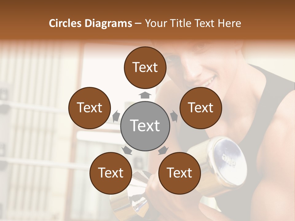 Man Having A Workout With Dumbbell In The Gym PowerPoint Template