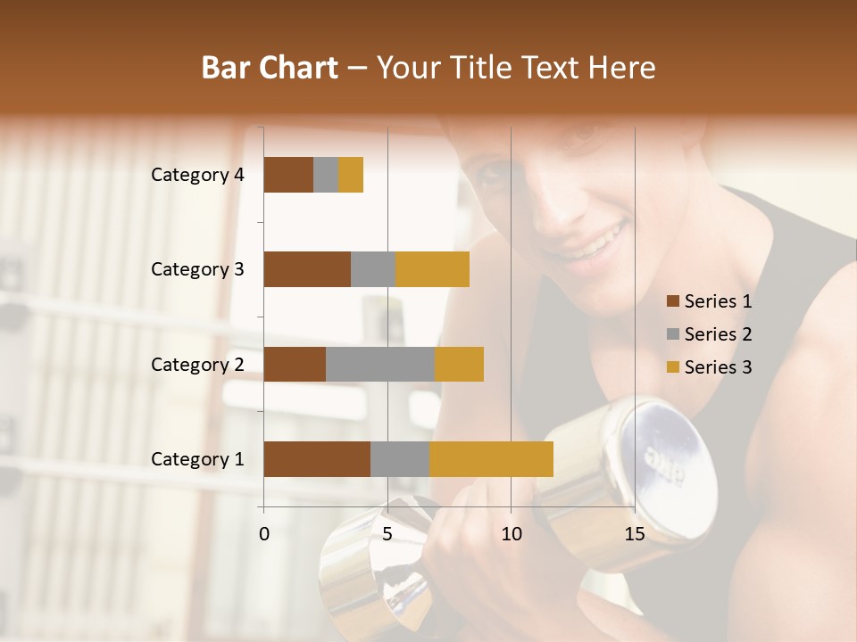 Man Having A Workout With Dumbbell In The Gym PowerPoint Template