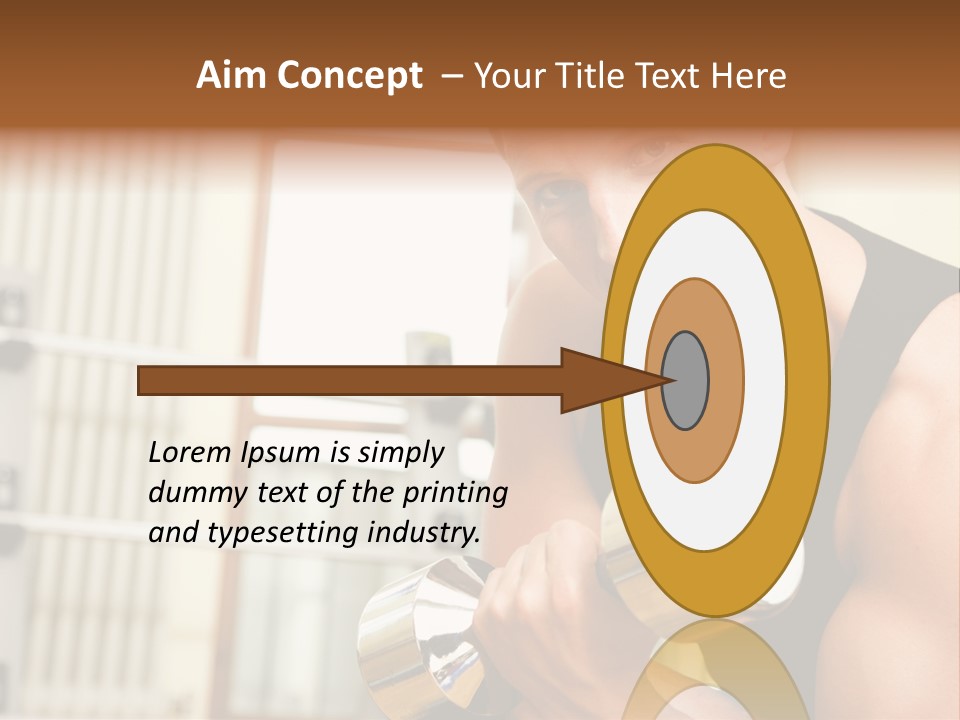 Man Having A Workout With Dumbbell In The Gym PowerPoint Template