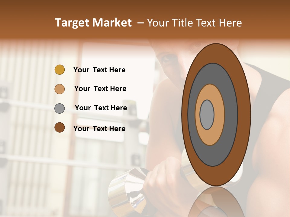 Man Having A Workout With Dumbbell In The Gym PowerPoint Template