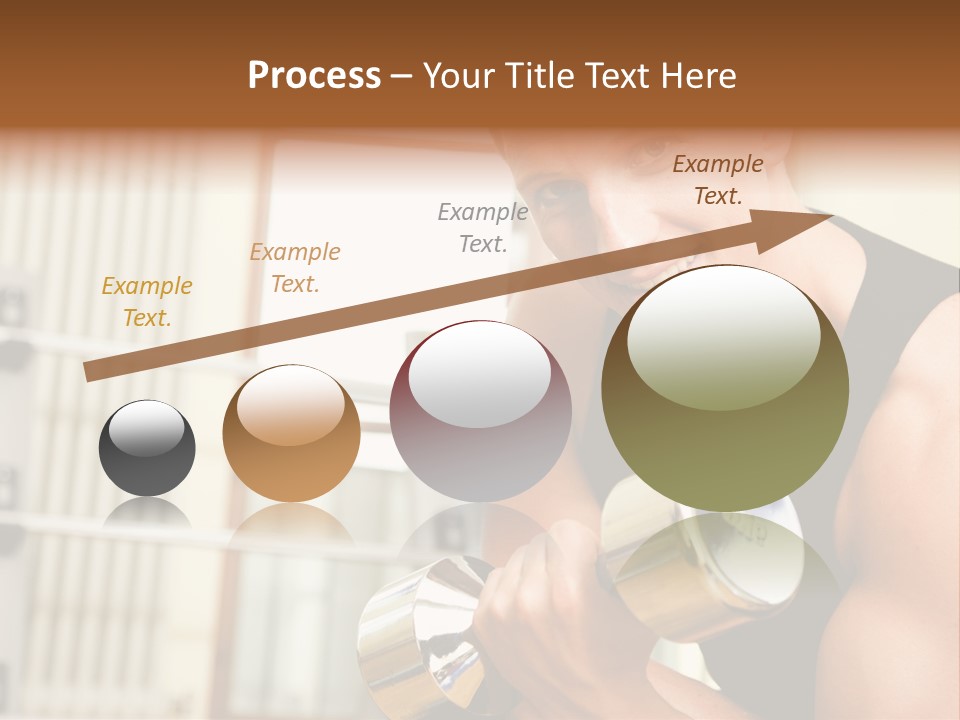 Man Having A Workout With Dumbbell In The Gym PowerPoint Template