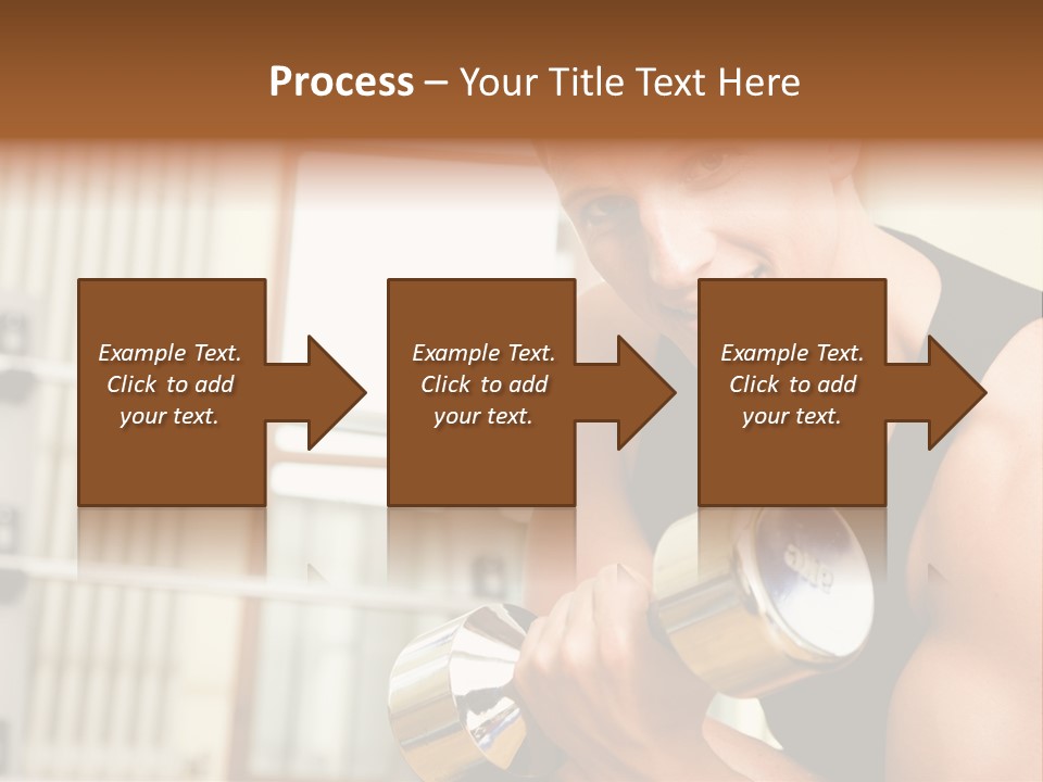Man Having A Workout With Dumbbell In The Gym PowerPoint Template