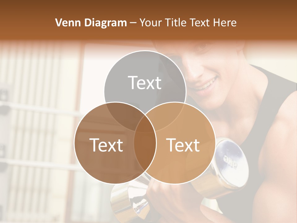 Man Having A Workout With Dumbbell In The Gym PowerPoint Template