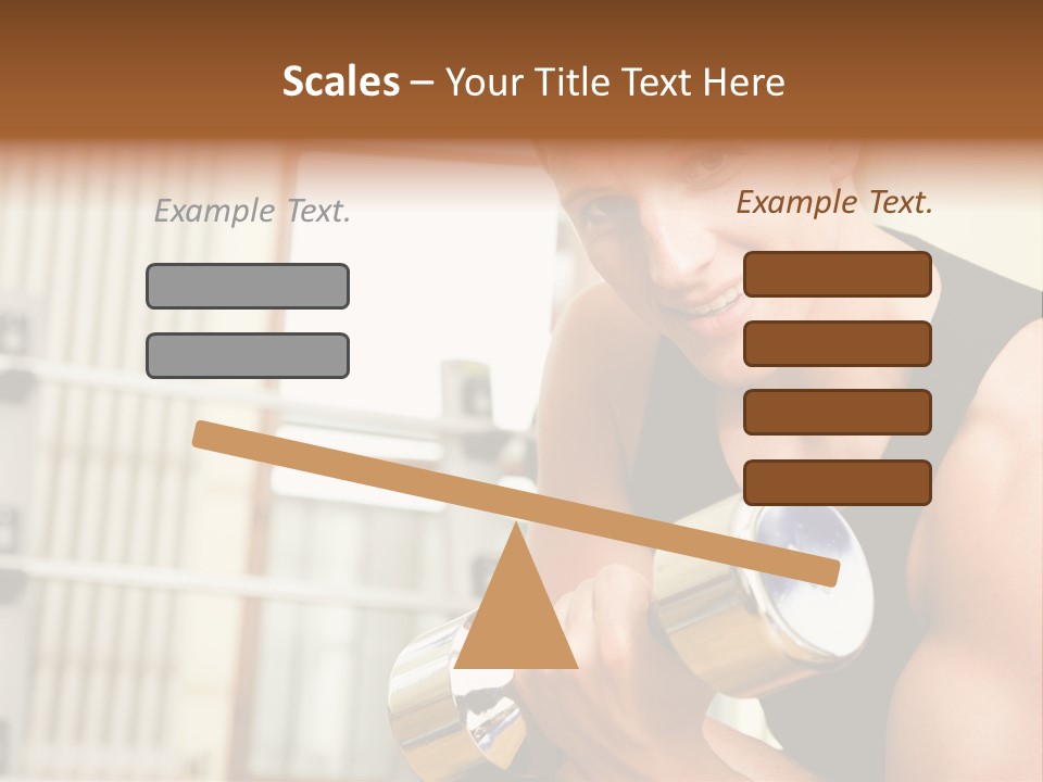 Man Having A Workout With Dumbbell In The Gym PowerPoint Template