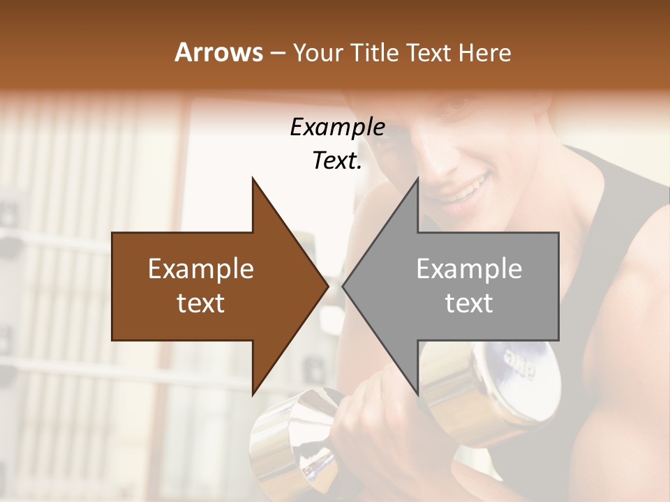 Man Having A Workout With Dumbbell In The Gym PowerPoint Template