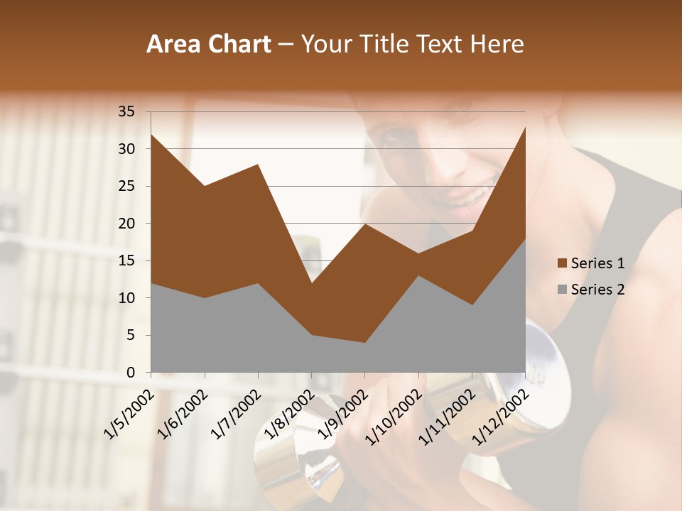 Man Having A Workout With Dumbbell In The Gym PowerPoint Template