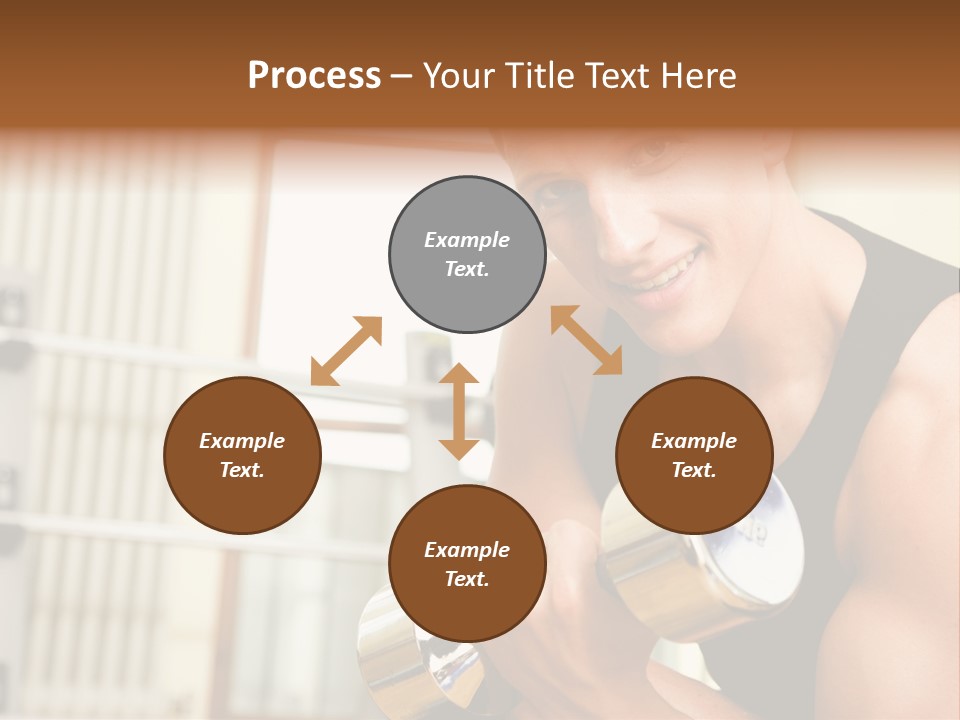 Man Having A Workout With Dumbbell In The Gym PowerPoint Template