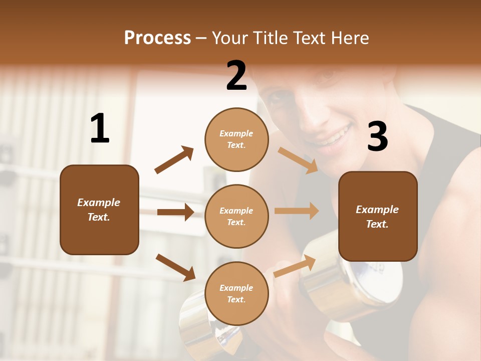 Man Having A Workout With Dumbbell In The Gym PowerPoint Template