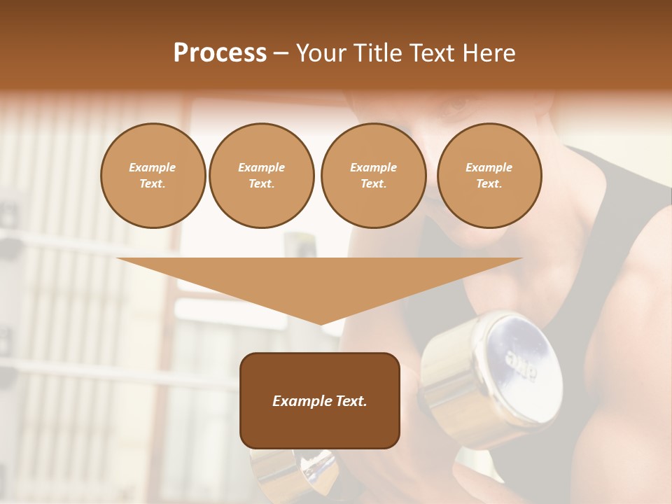 Man Having A Workout With Dumbbell In The Gym PowerPoint Template