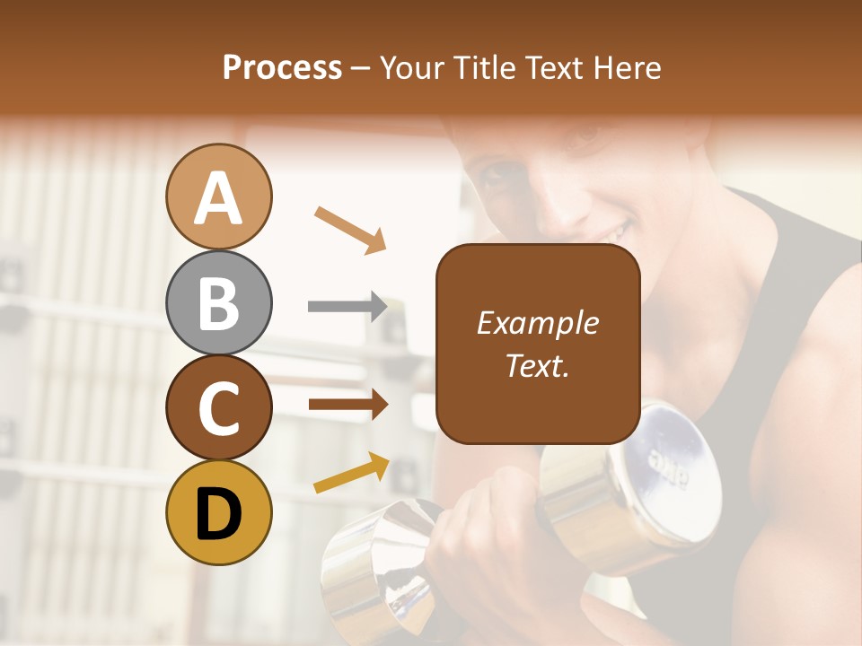 Man Having A Workout With Dumbbell In The Gym PowerPoint Template