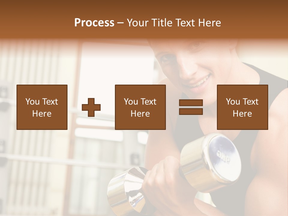 Man Having A Workout With Dumbbell In The Gym PowerPoint Template
