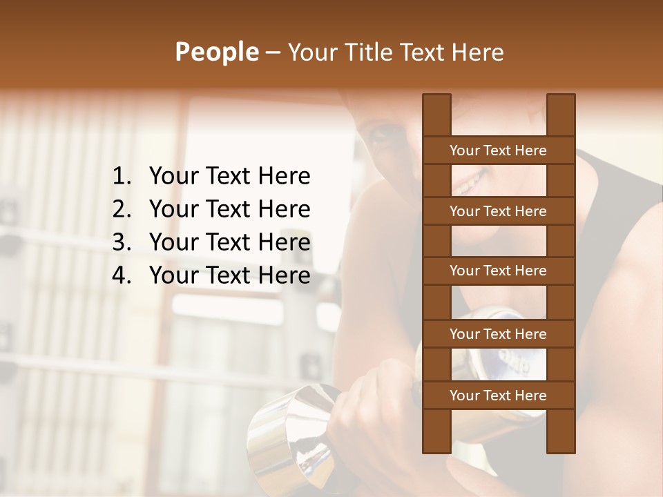 Man Having A Workout With Dumbbell In The Gym PowerPoint Template