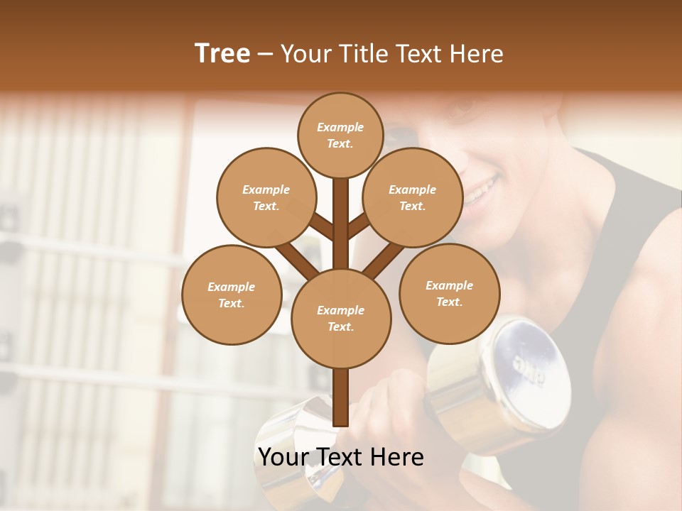 Man Having A Workout With Dumbbell In The Gym PowerPoint Template