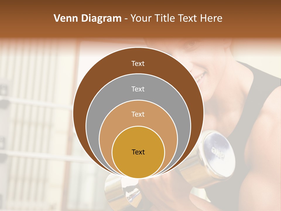 Man Having A Workout With Dumbbell In The Gym PowerPoint Template