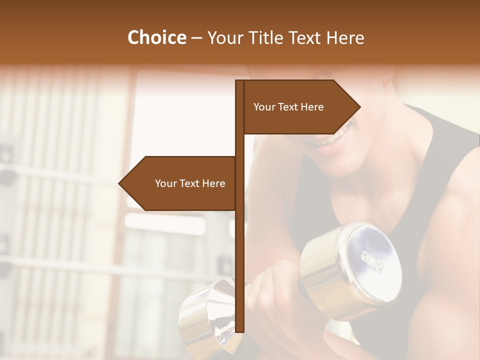 Man Having A Workout With Dumbbell In The Gym PowerPoint Template
