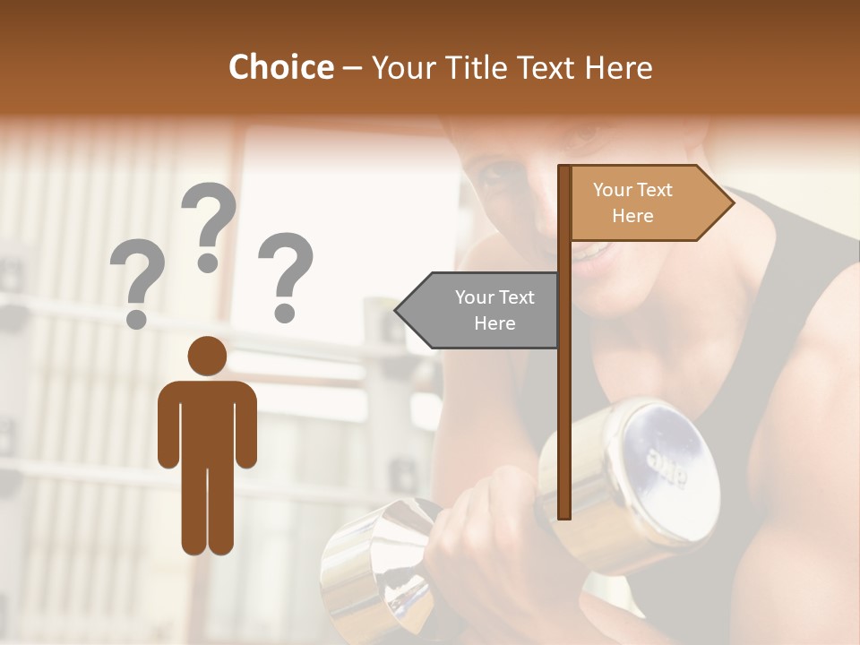 Man Having A Workout With Dumbbell In The Gym PowerPoint Template