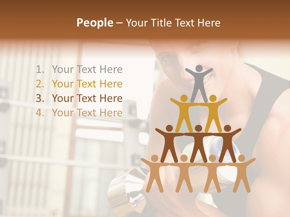 Man Having A Workout With Dumbbell In The Gym PowerPoint Template