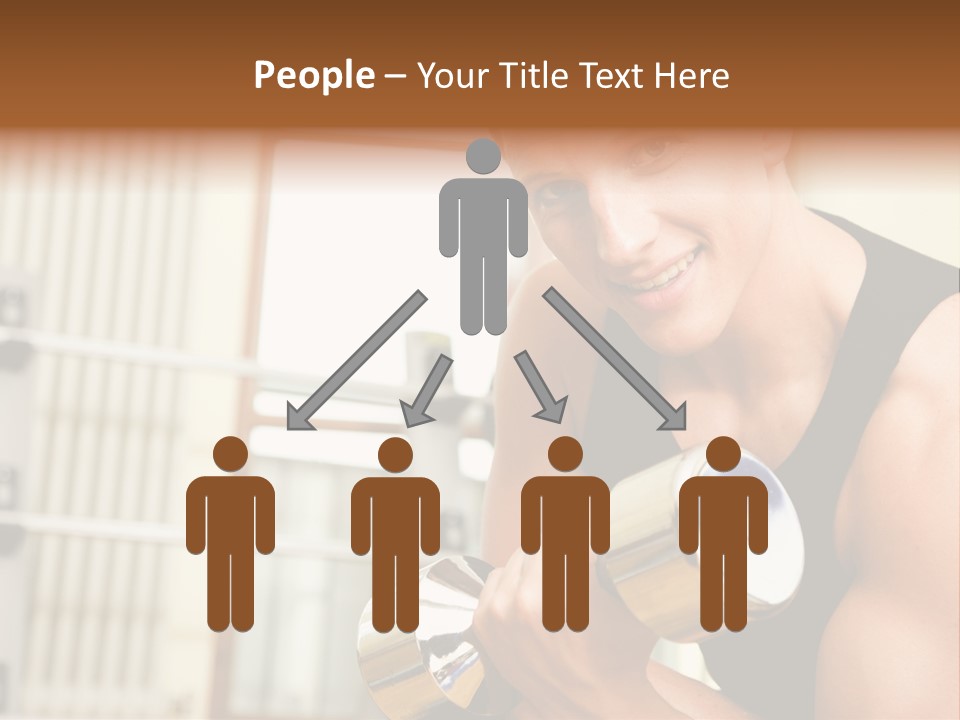 Man Having A Workout With Dumbbell In The Gym PowerPoint Template