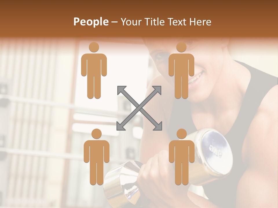 Man Having A Workout With Dumbbell In The Gym PowerPoint Template