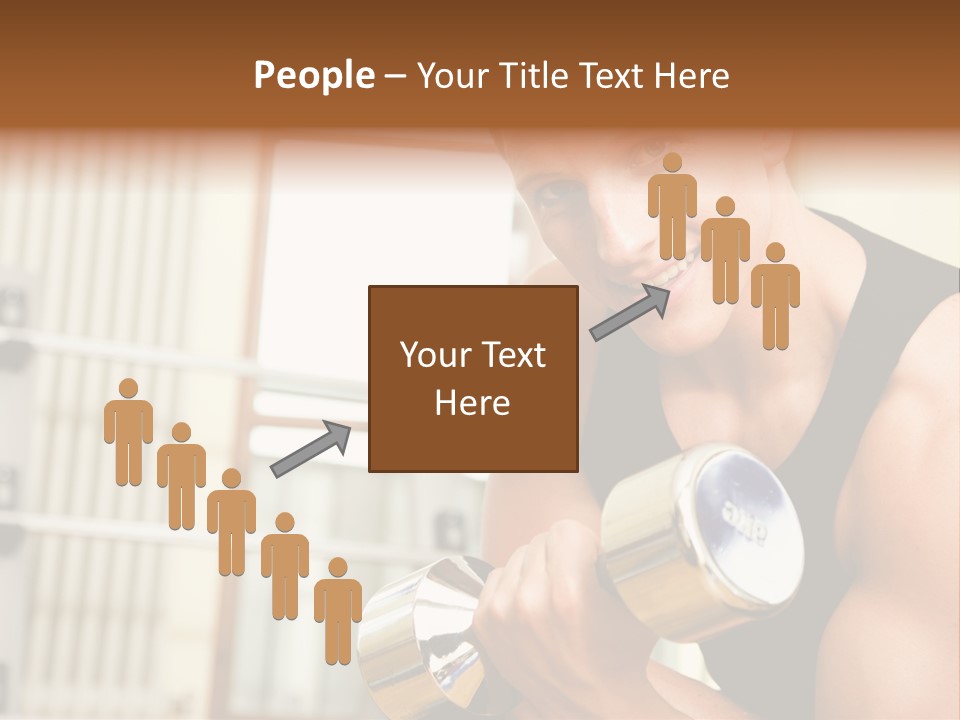 Man Having A Workout With Dumbbell In The Gym PowerPoint Template