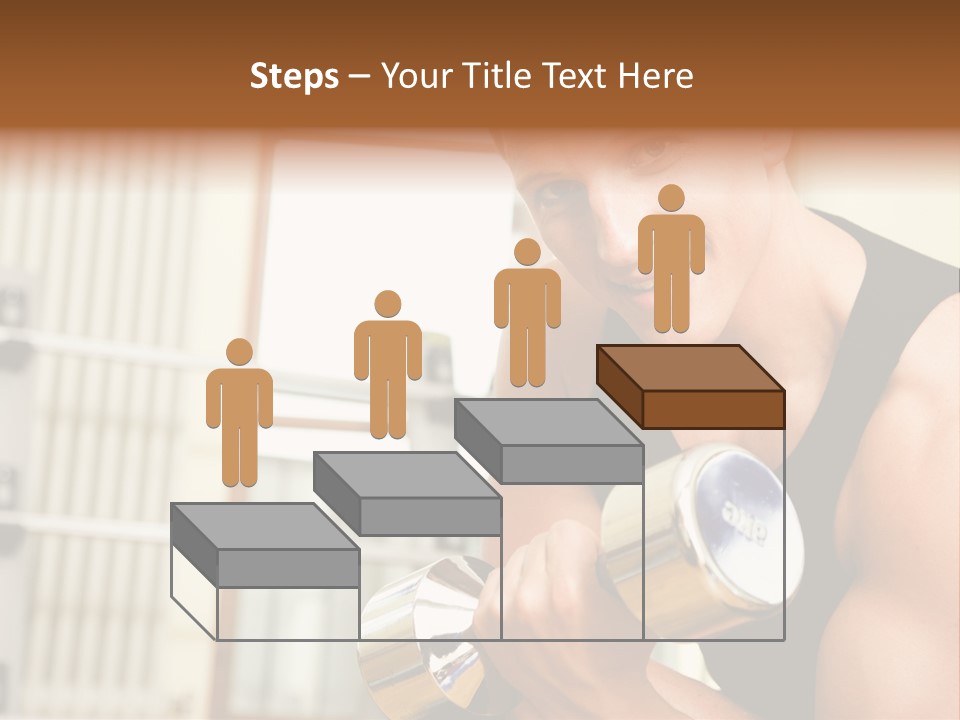 Man Having A Workout With Dumbbell In The Gym PowerPoint Template