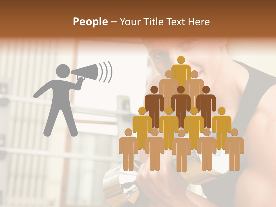 Man Having A Workout With Dumbbell In The Gym PowerPoint Template