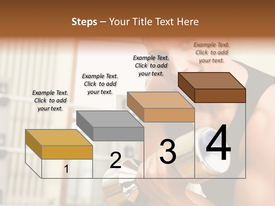 Man Having A Workout With Dumbbell In The Gym PowerPoint Template