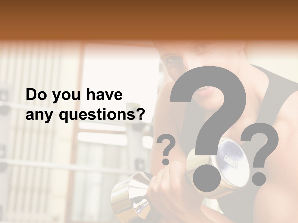 Man Having A Workout With Dumbbell In The Gym PowerPoint Template