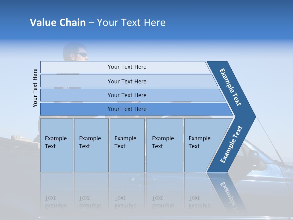 Group Of Young People In Convertible Car PowerPoint Template