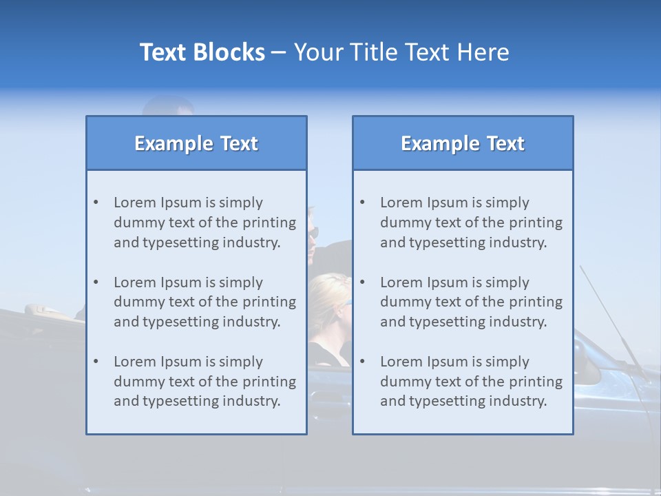 Group Of Young People In Convertible Car PowerPoint Template
