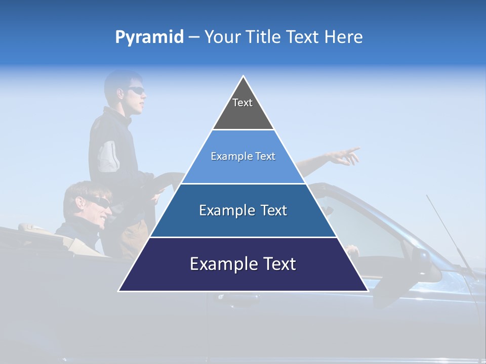 Group Of Young People In Convertible Car PowerPoint Template