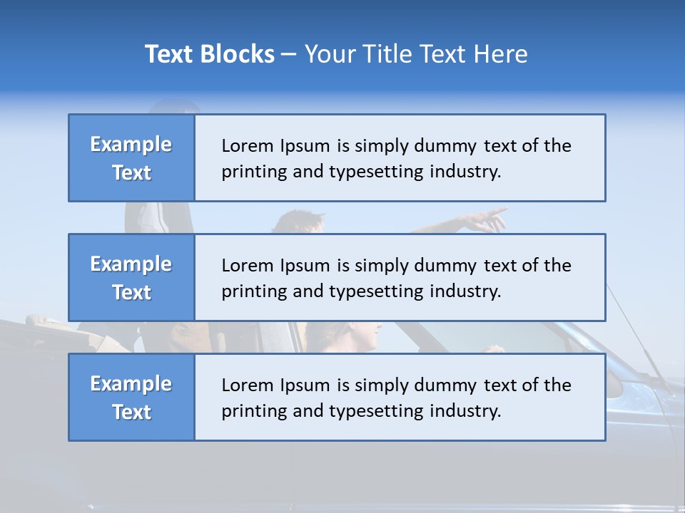 Group Of Young People In Convertible Car PowerPoint Template