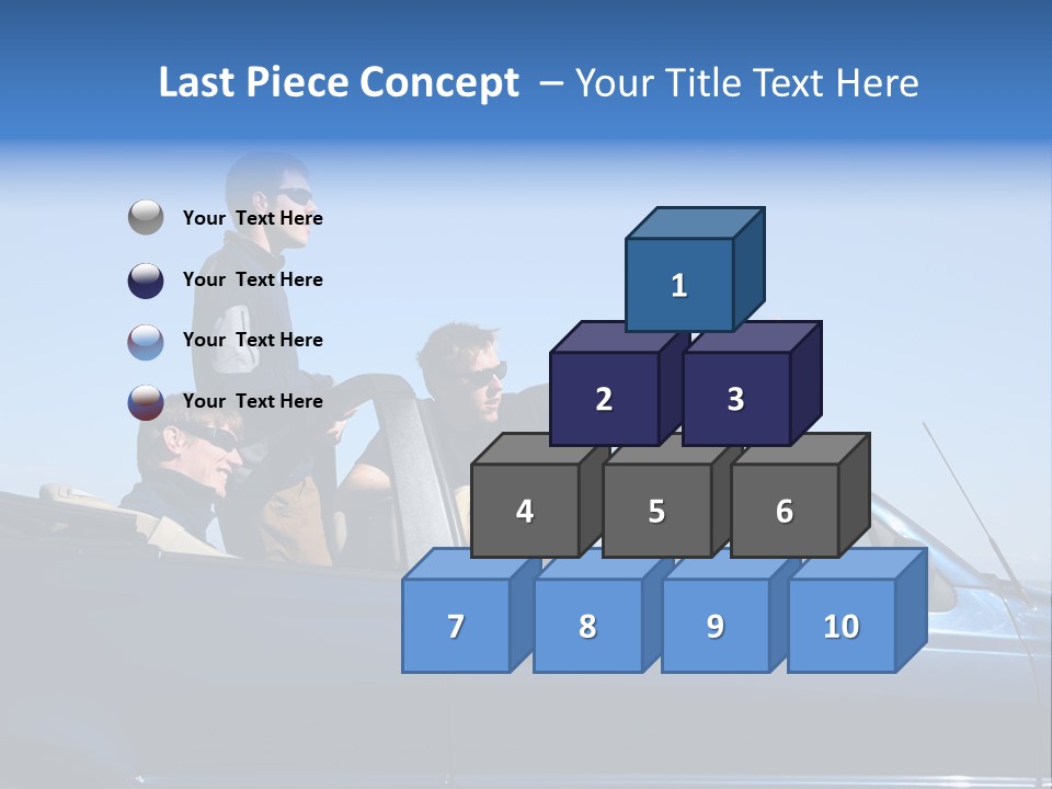 Group Of Young People In Convertible Car PowerPoint Template