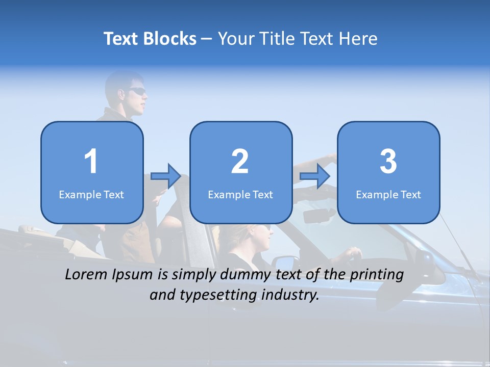 Group Of Young People In Convertible Car PowerPoint Template