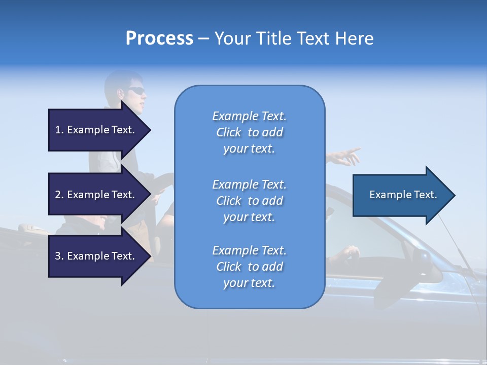 Group Of Young People In Convertible Car PowerPoint Template