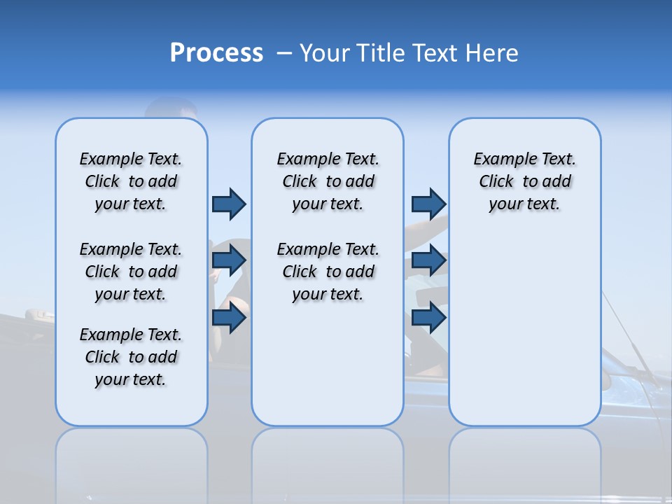 Group Of Young People In Convertible Car PowerPoint Template